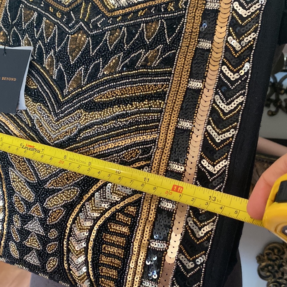 NWT Embellished Black and Gold America & Beyond Shoulder Bag - Picture 10 of 16